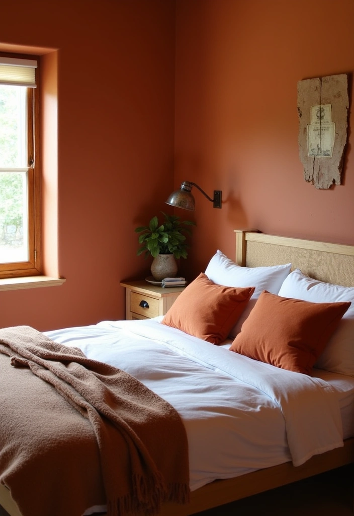 21 Best Paint Colors for Guest Bedroom That Will Make Your Guests Feel Right at Home! - 9. Earthy Terracotta