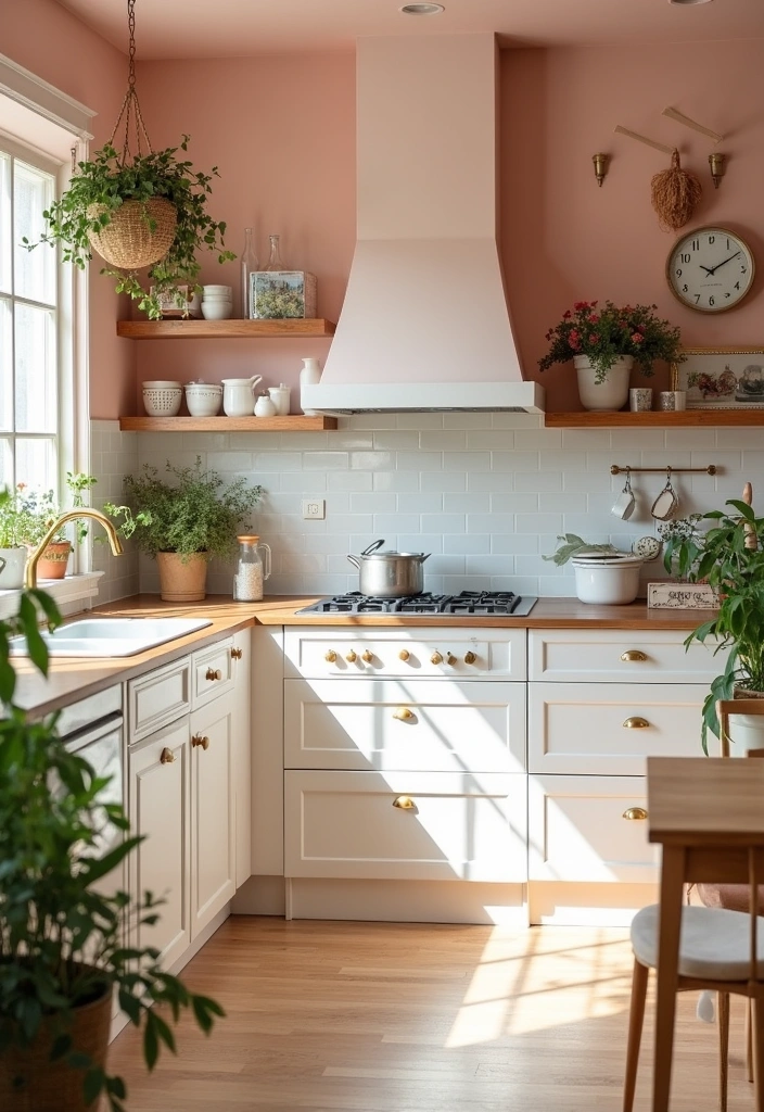 21 Stunning Paint Colors That Will Transform Your White Cabinet Kitchen! - 3. Soft Blush Pink