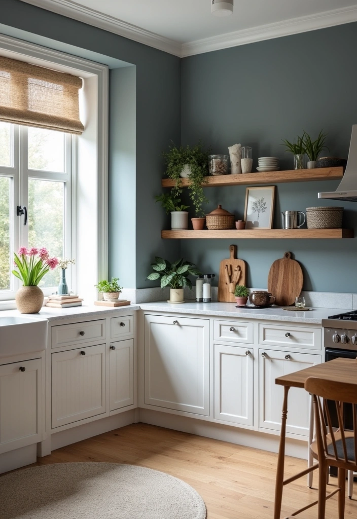 21 Stunning Paint Colors That Will Transform Your White Cabinet Kitchen! - 9. Elegant Gray-Blue