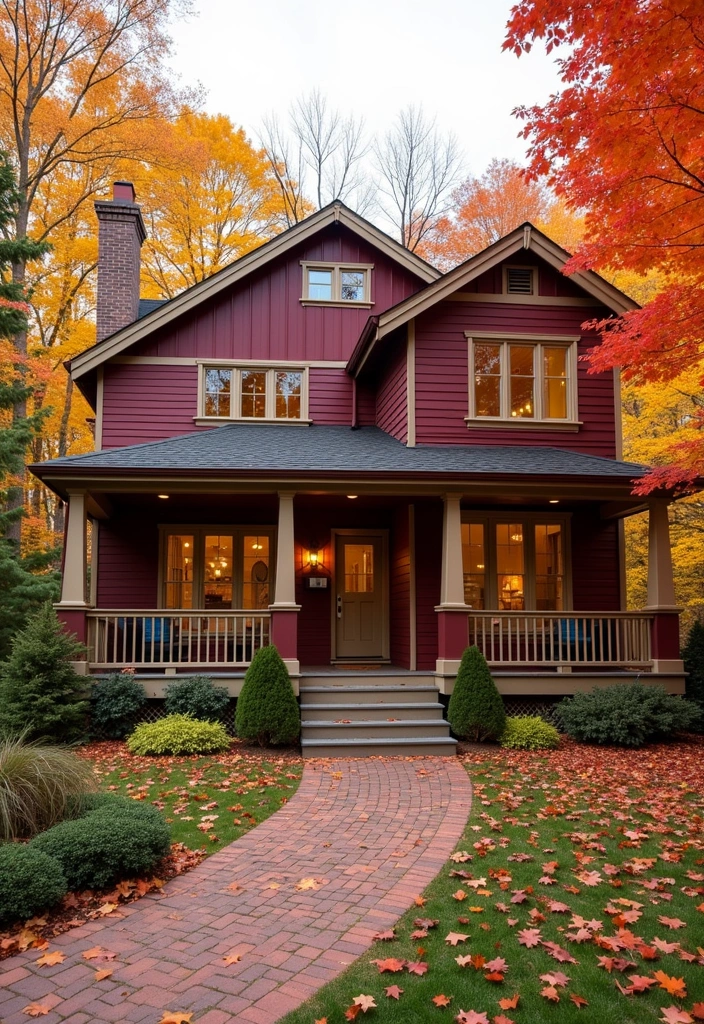 28 Best Paint Colors for a Modern House Exterior That Will Turn Heads! - 12. Rich Burgundy