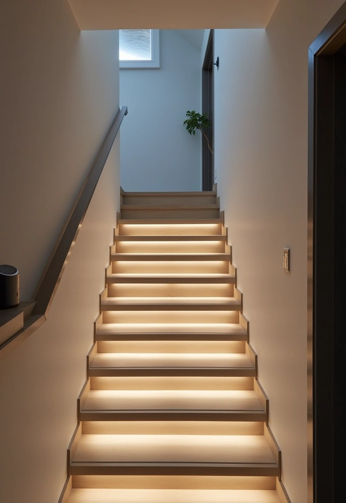 22 Basement Stairwell Ideas That Will Transform Your Space into a Stunning Entryway! - 17. Integrate Technology