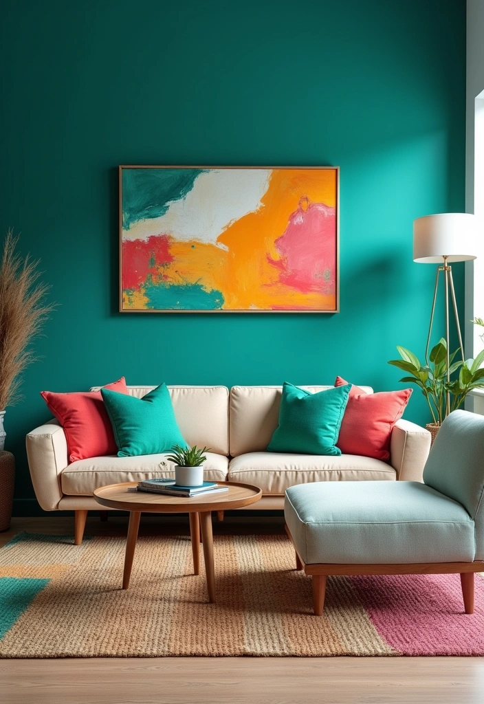 22 Best Paint Colors for Small Spaces That Will Change Everything! - 15. Bold Teal: A Splash of Color