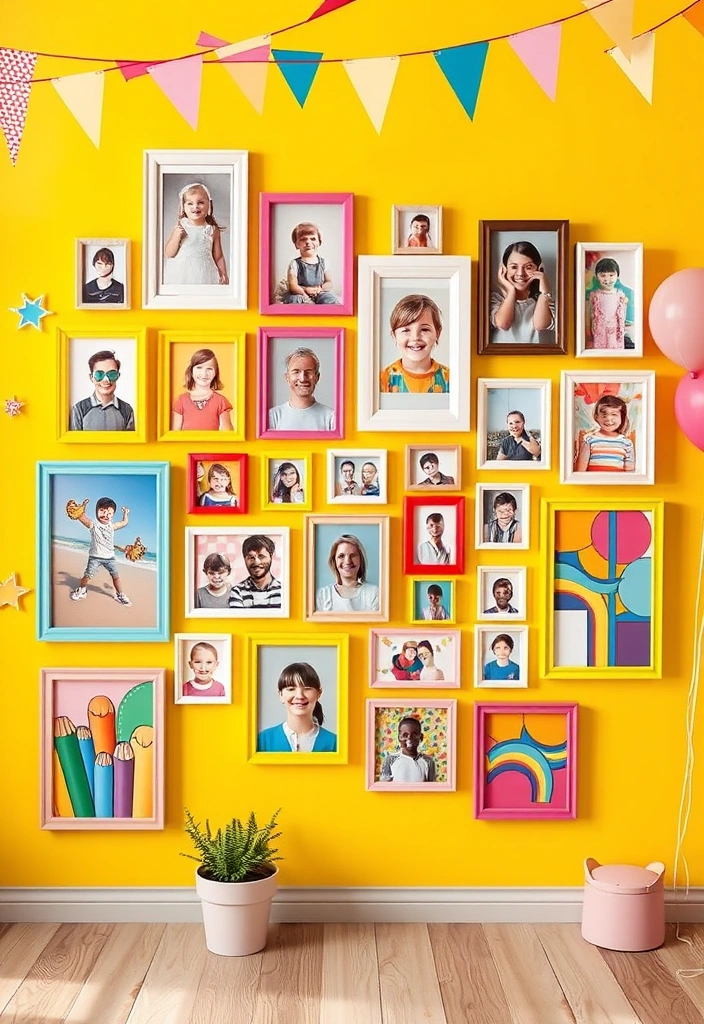 21 Inspiring Photo Wall Ideas That Will Transform Your Space! - 5. The Color Explosion