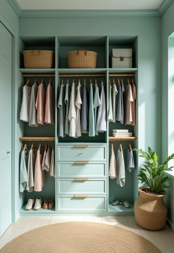 23 Best Paint Colors to Transform Your Closet Into a Stylish Sanctuary! - 16. Light Aqua: Refreshing and Calm