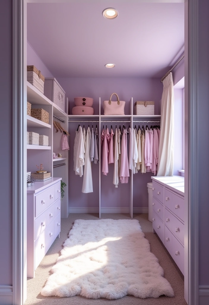 23 Best Paint Colors to Transform Your Closet Into a Stylish Sanctuary! - 5. Soft Lavender: A Whimsical Touch