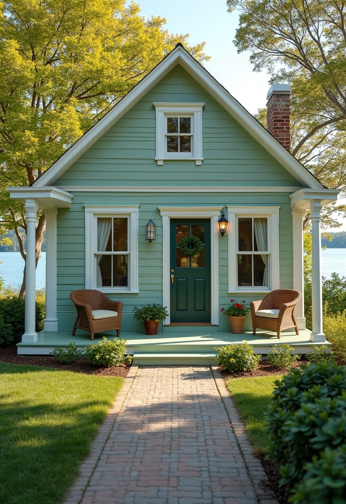 23 Inspiring Lake House Exterior Paint Colors That Will Make You Want to Move In! - 1. Soft Sage Green