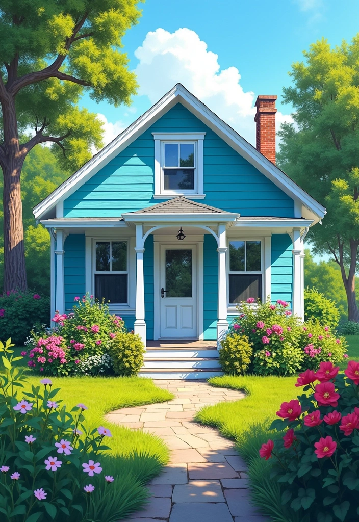 23 Inspiring Lake House Exterior Paint Colors That Will Make You Want to Move In! - 17. Sky Blue