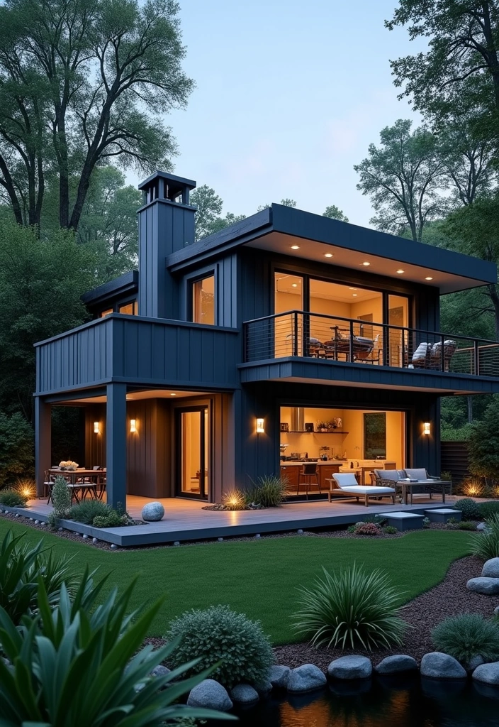 23 Inspiring Lake House Exterior Paint Colors That Will Make You Want to Move In! - 6. Cool Charcoal Gray