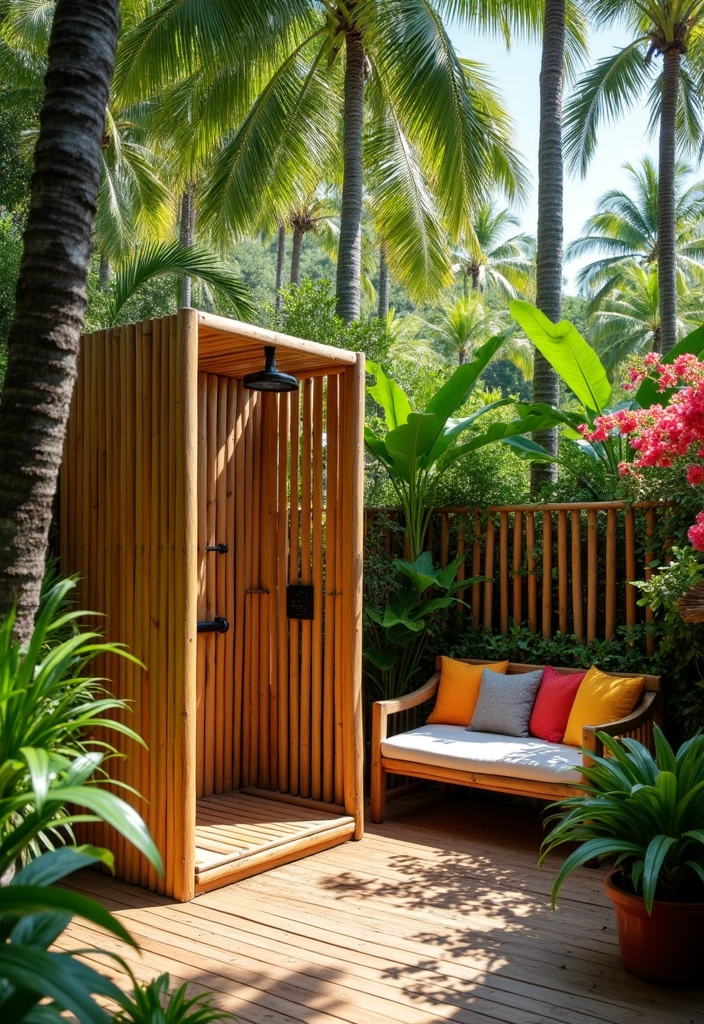 23 Outdoor Shower Ideas That'll Make You Dream of Summer (You Won't Believe #15!) - 4. Tropical Oasis