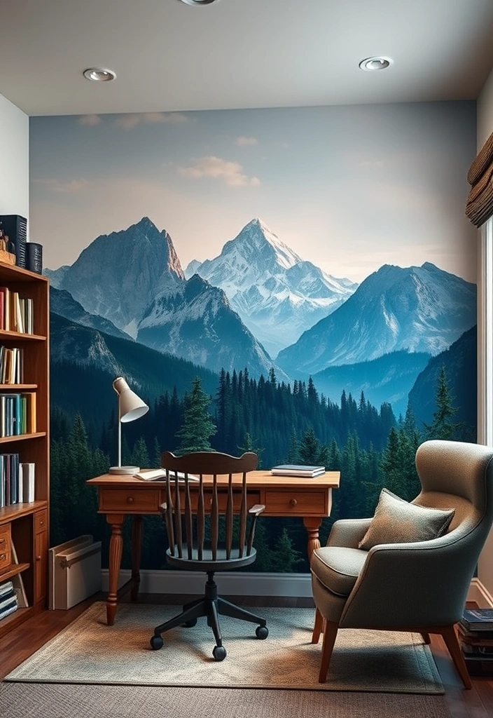 21 Cottagecore Room Wallpaper Ideas That'll Transform Your Space into a Fairytale! - 12. Majestic Mountains