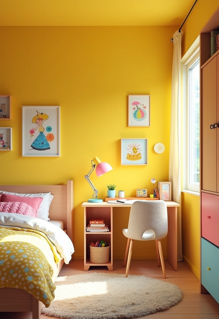 24 Best Paint Colors for Girls Room That'll Make Her Sparkle! - 13. Buttercup Yellow