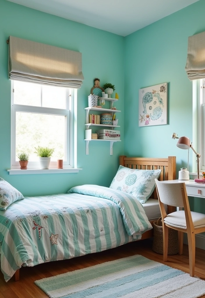 24 Best Paint Colors for Girls Room That'll Make Her Sparkle! - 15. Aquamarine