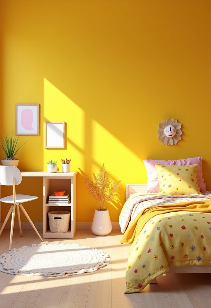 24 Best Paint Colors for Girls Room That'll Make Her Sparkle! - 16. Golden Yellow