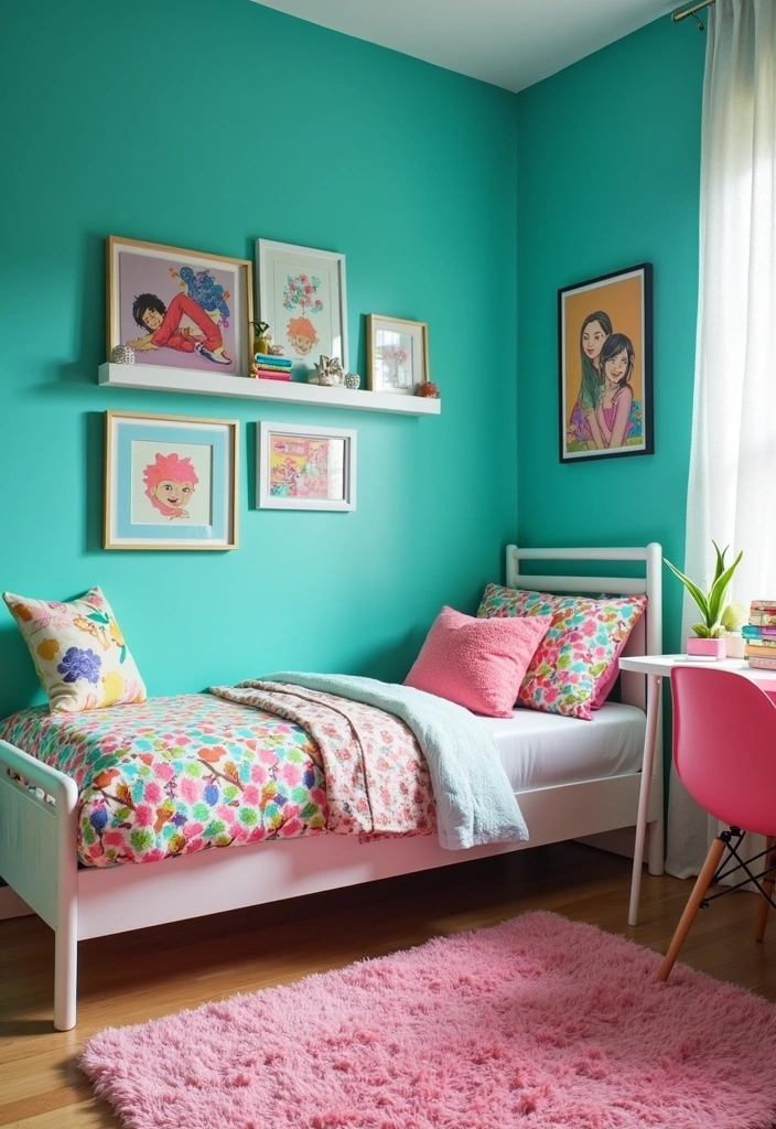 24 Best Paint Colors for Girls Room That'll Make Her Sparkle! - 22. Bright Teal