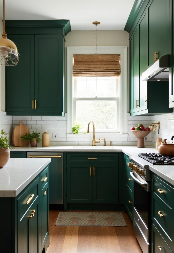 24 Best Paint Colors for Small Kitchen That'll Make You Say 'Wow!' - 11. Deep Forest Green