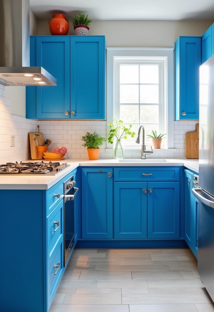 24 Best Paint Colors for Small Kitchen That'll Make You Say 'Wow!' - 18. Bright Cobalt Blue