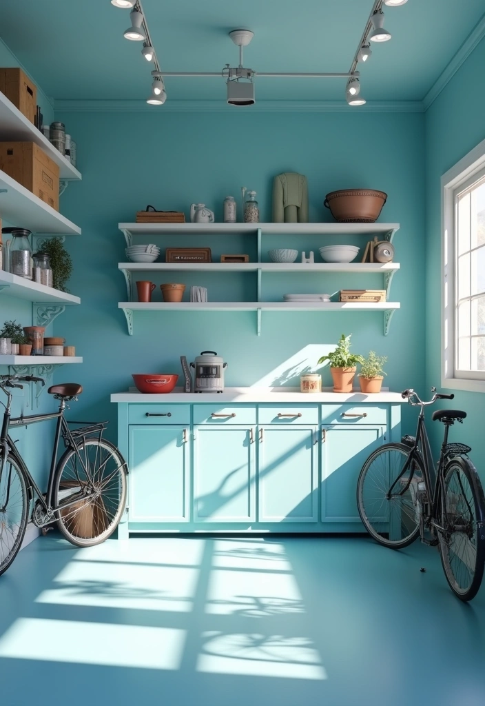 24 Best Paint Colors for Your Garage That Will Blow Your Mind! - 1. Soft Sky Blue