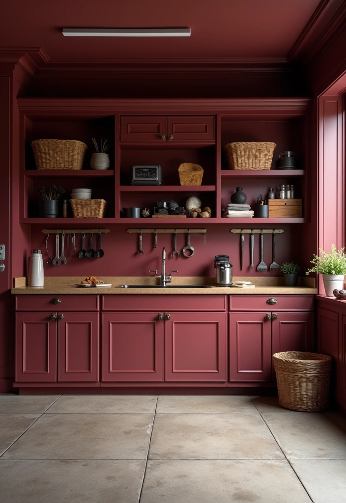 24 Best Paint Colors for Your Garage That Will Blow Your Mind! - 19. Rich Burgundy