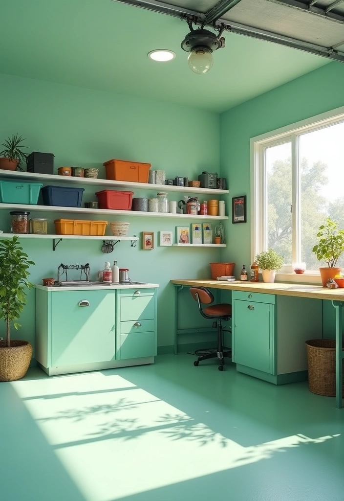 24 Best Paint Colors for Your Garage That Will Blow Your Mind! - 9. Cool Mint Green