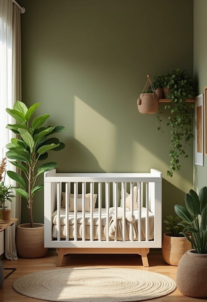 25 Best Paint Colors for Nursery Room That'll Make Your Baby's Space Shine! - 12. Earthy Olive Green