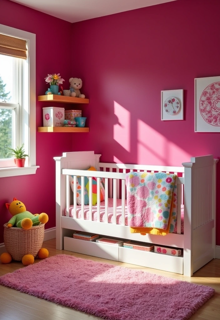 25 Best Paint Colors for Nursery Room That'll Make Your Baby's Space Shine! - 16. Bright Raspberry