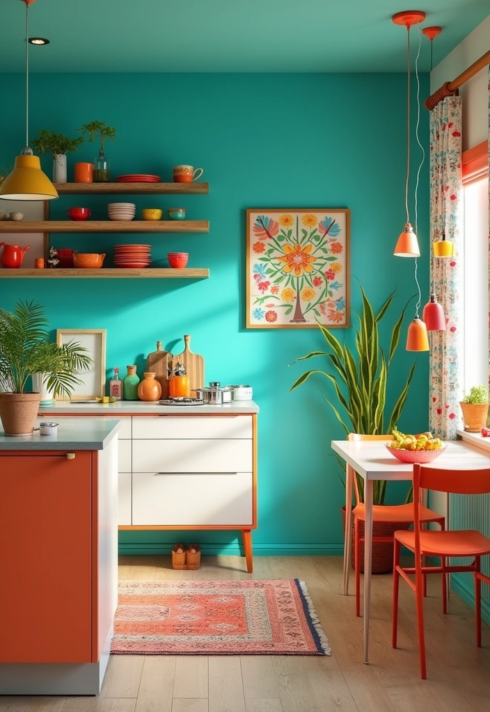 25 Best Paint Colors for a Kitchen (Transform Your Space Instantly!) - 12. Bright Turquoise