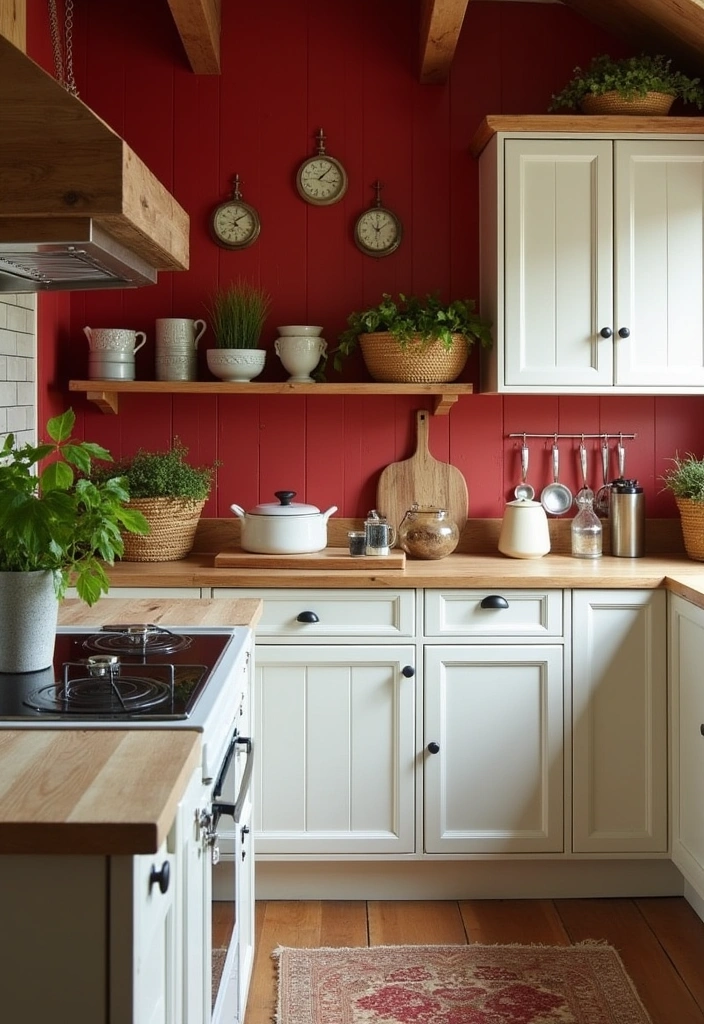 25 Best Paint Colors for a Kitchen (Transform Your Space Instantly!) - 14. Rustic Barn Red