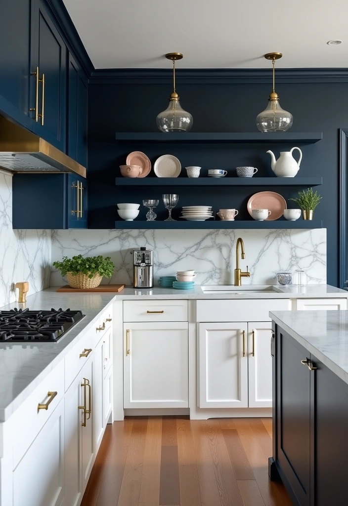 25 Best Paint Colors for a Kitchen (Transform Your Space Instantly!) - 2. Classic Navy Blue