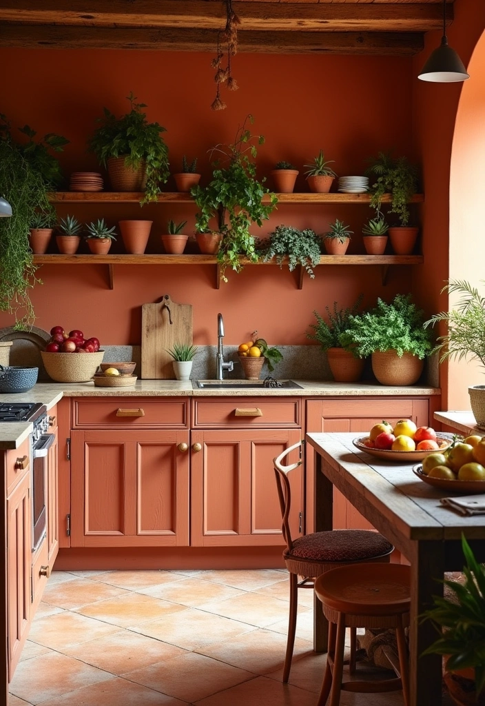 25 Best Paint Colors for a Kitchen (Transform Your Space Instantly!) - 3. Warm Terracotta