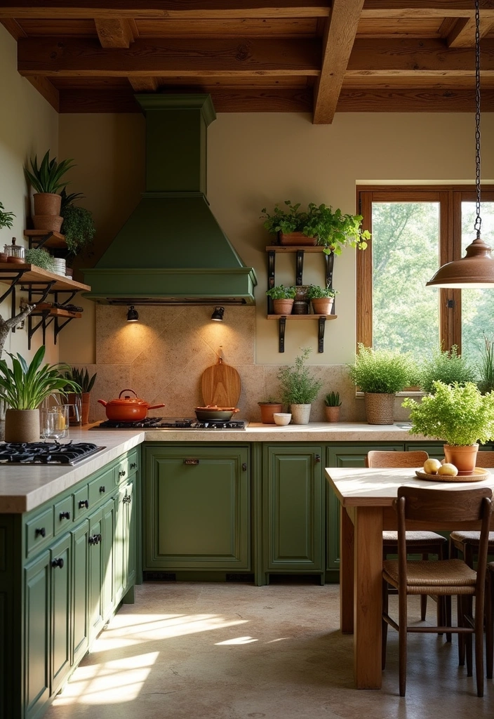 25 Best Paint Colors for a Kitchen (Transform Your Space Instantly!) - 8. Earthy Olive Green