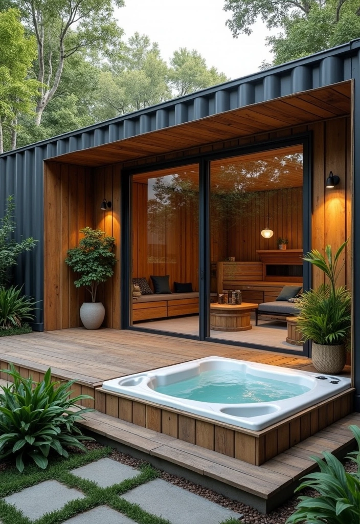 25 Creative Shipping Container Home Design Ideas That Will Leave You Inspired! - 20. Shipping Container Home with a Spa