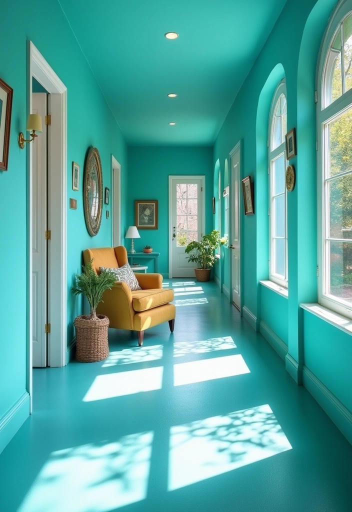 25 Paint Colors for Hallways That Will Make Your Space Shine (You Won't Believe #15!) - 20. Cool Cyan