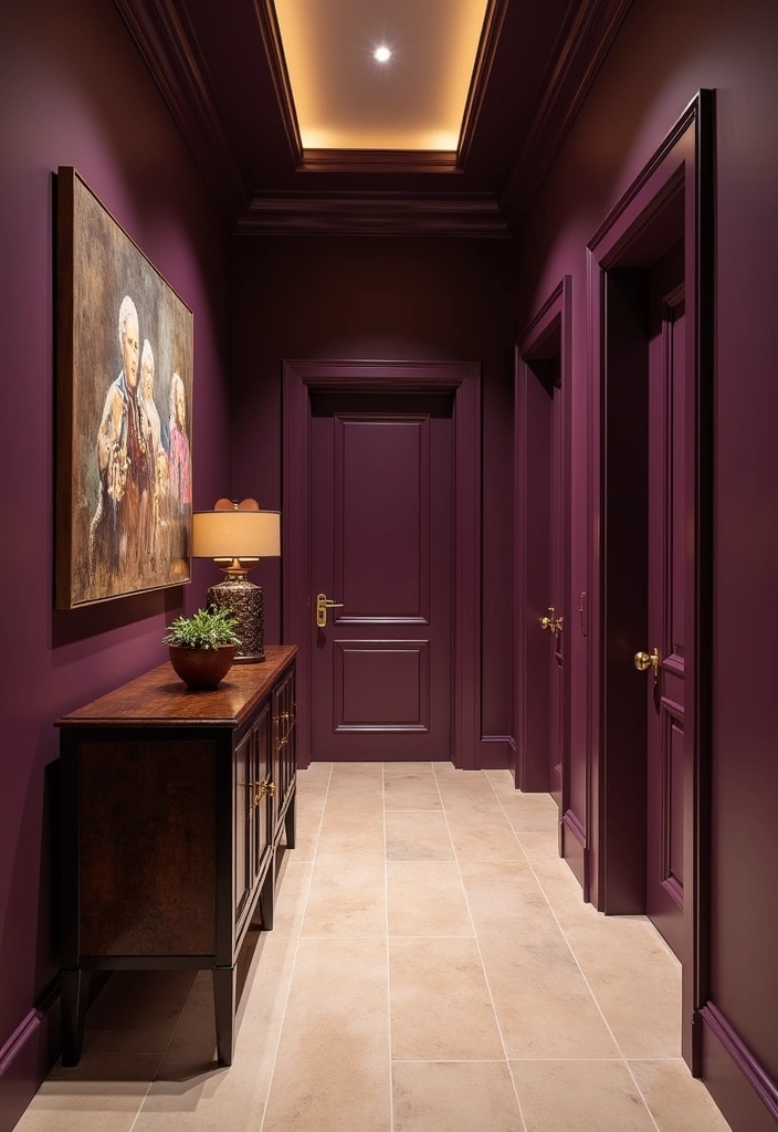 25 Paint Colors for Hallways That Will Make Your Space Shine (You Won't Believe #15!) - 21. Elegant Plum