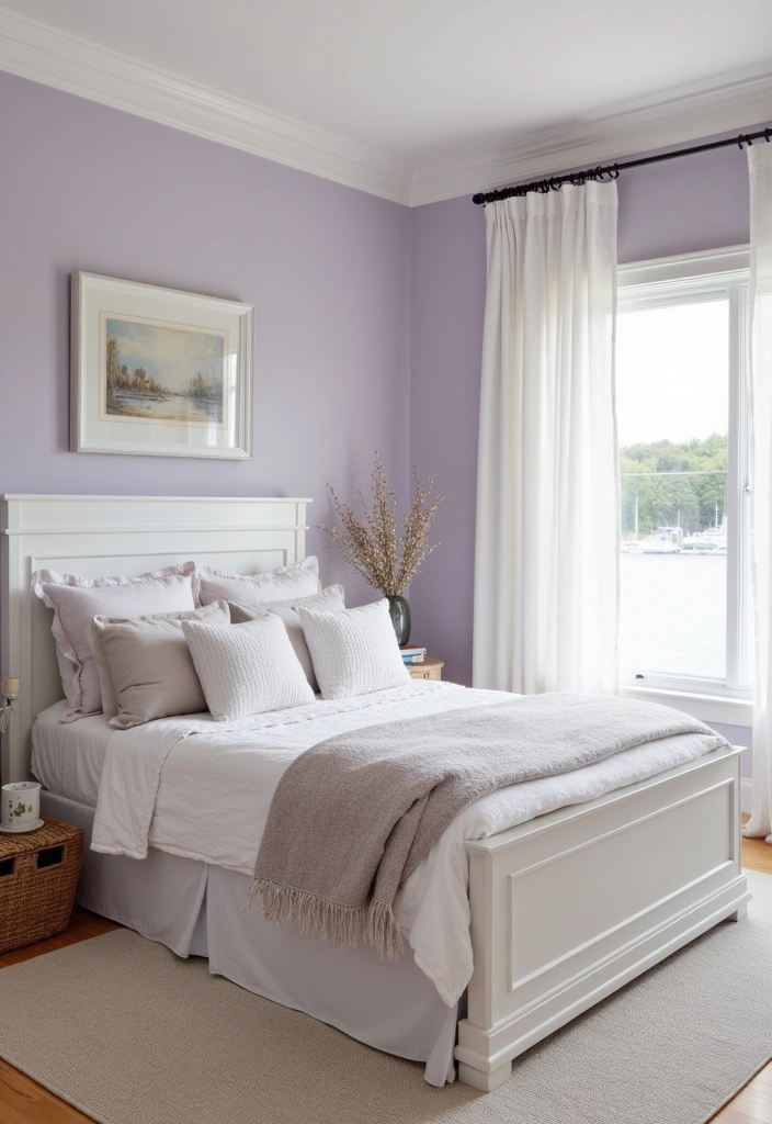 25 Stunning Modern Lake House Color Schemes That Will Transform Your Space! - 12. Calming Lavender and White