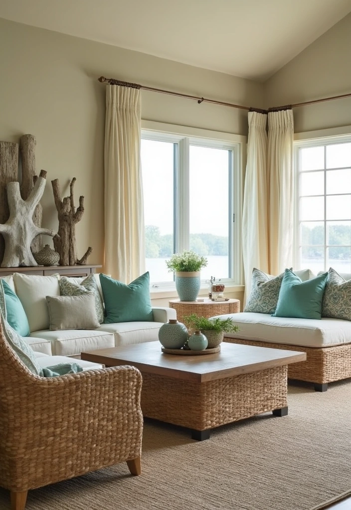 25 Stunning Modern Lake House Color Schemes That Will Transform Your Space! - 21. Coastal Sand and Sea Foam