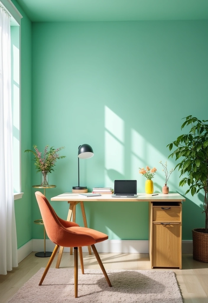 26 Best Benjamin Moore Paint Colors for Your Home Office That'll Boost Your Creativity! - 16. Bright Mint