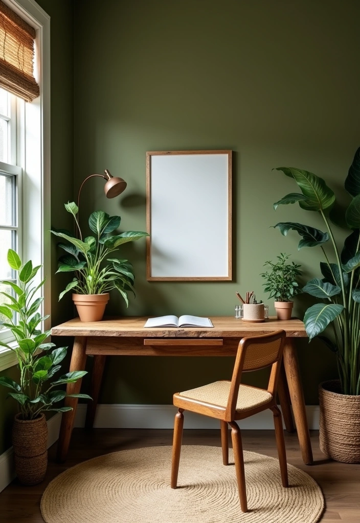 26 Best Benjamin Moore Paint Colors for Your Home Office That'll Boost Your Creativity! - 20. Olive Green