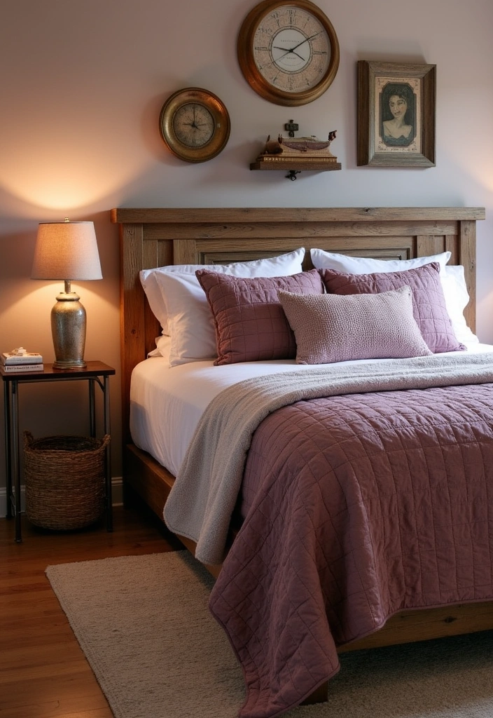 26 Mauve Bedroom Ideas That'll Transform Your Space into a Dreamy Retreat! - 14. Rustic Mauve Charm