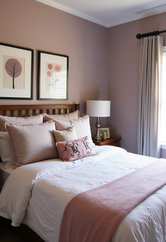 26 Mauve Bedroom Ideas That'll Transform Your Space into a Dreamy Retreat! - 19. Personalized Mauve Touches