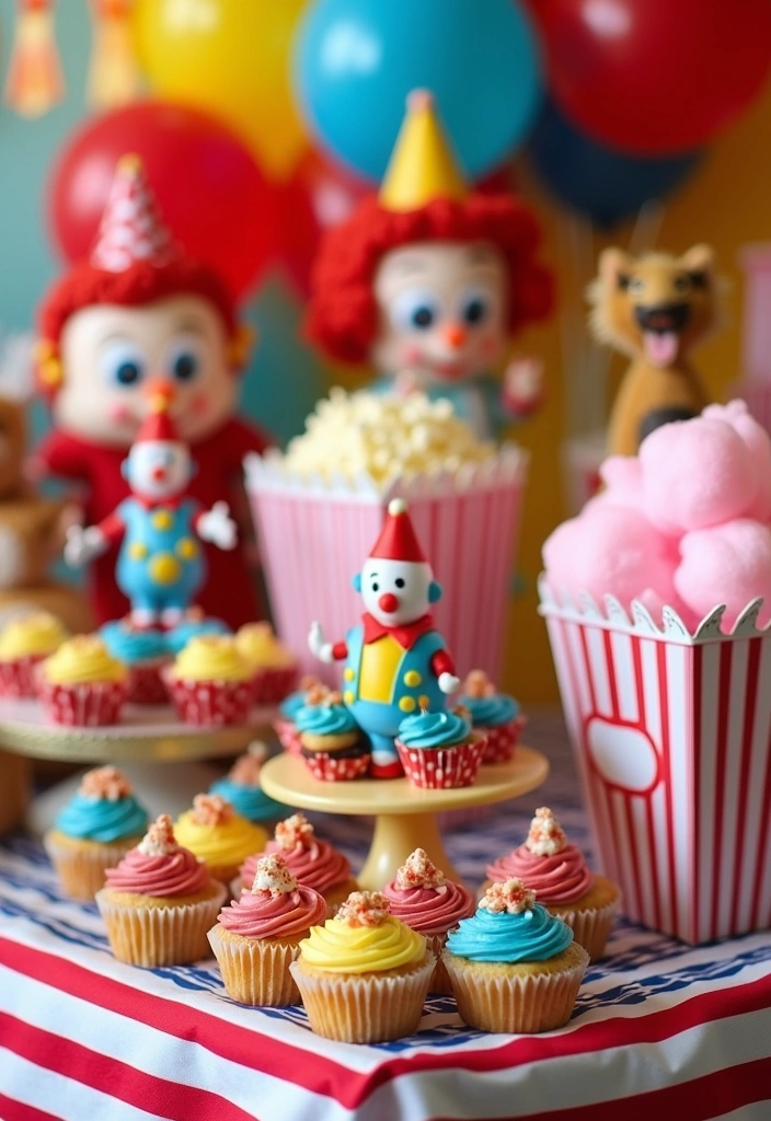 26 Themed Dessert Table Ideas That Will WOW Your Guests (You Won't Believe #12!) - 9. Whimsical Circus Theme