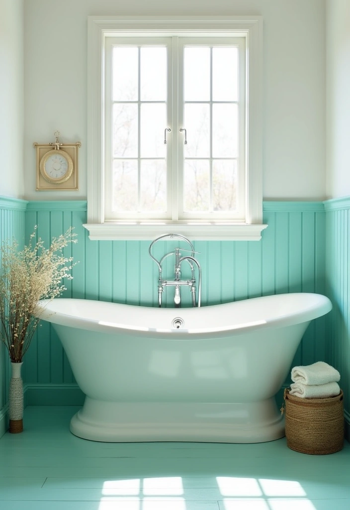 26 Two-Tone Paint Ideas to Elevate Any Room (You Won't Believe #15!) - 16. Tranquil Aqua and White