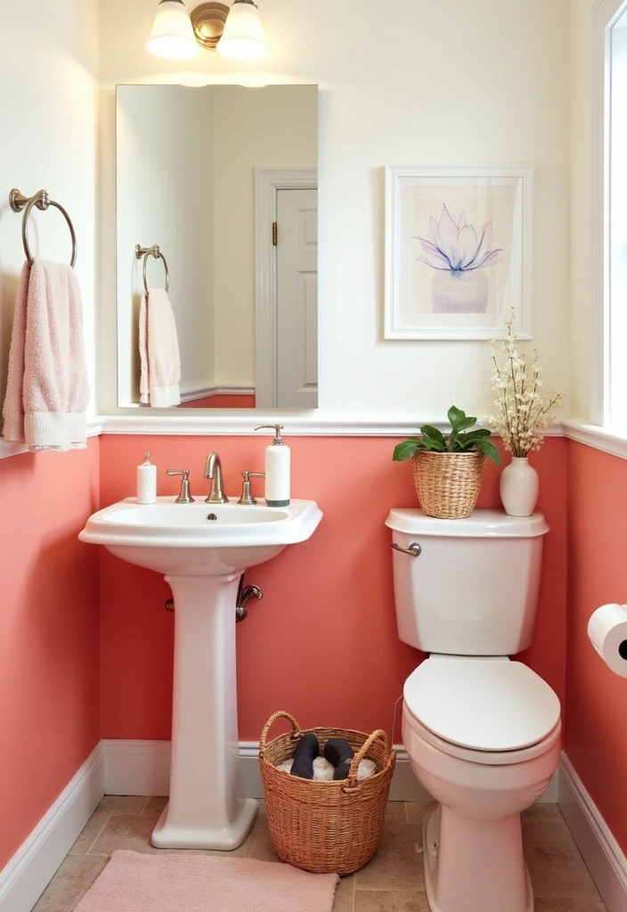 26 Two-Tone Paint Ideas to Elevate Any Room (You Won't Believe #15!) - 6. Warm Coral and Soft White