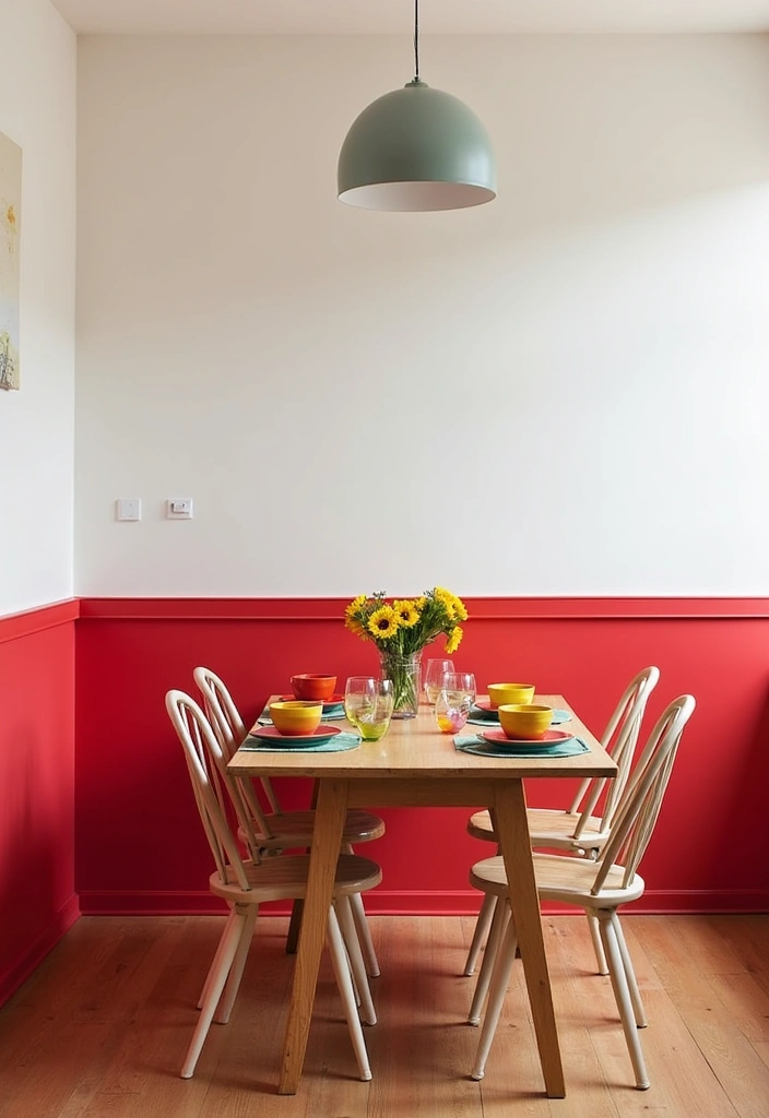 26 Two-Tone Paint Ideas to Elevate Any Room (You Won't Believe #15!) - 8. Classic Red and White