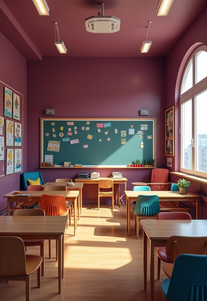 27 Best Paint Colors for a Classroom That Will Inspire Learning! - 16. Deep Plum: Rich and Inviting