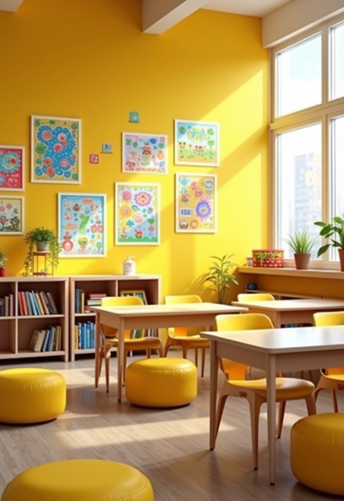 27 Best Paint Colors for a Classroom That Will Inspire Learning! - 2. Sunshine Yellow: Brighten Up Learning