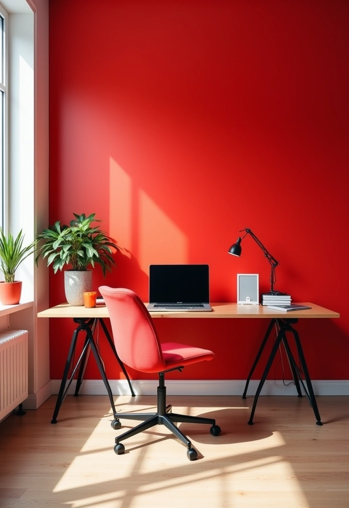 27 Best Paint Colors for an Office That'll Boost Your Productivity (You Won't Believe #15!) - 10. Stimulating Red