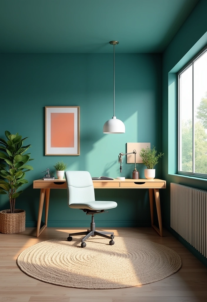 27 Best Paint Colors for an Office That'll Boost Your Productivity (You Won't Believe #15!) - 14. Dynamic Teal