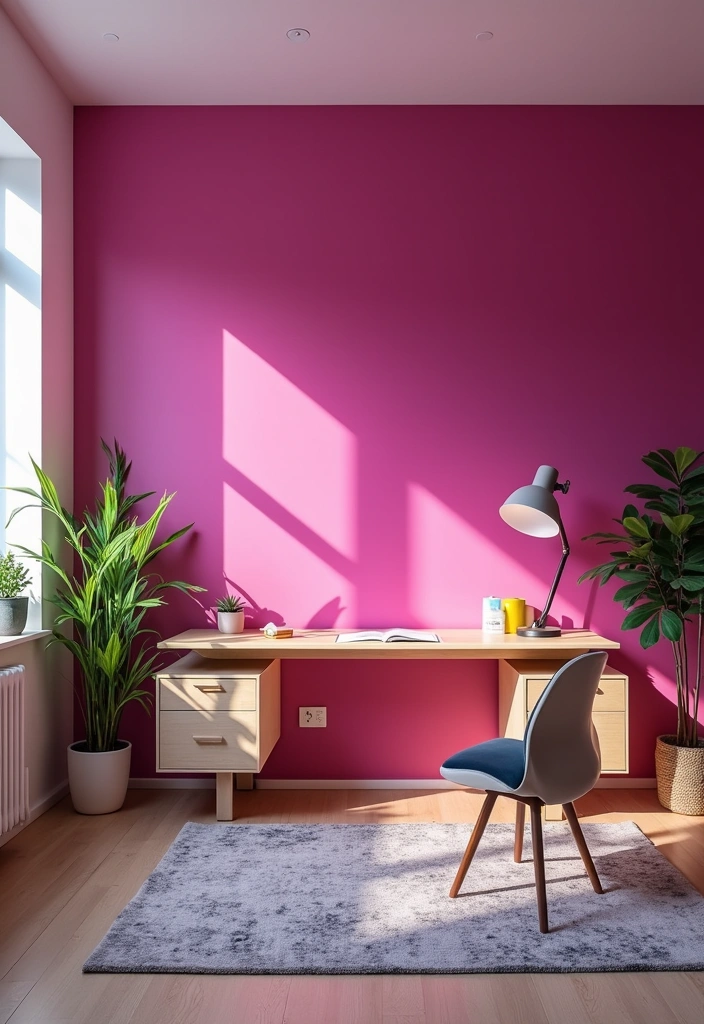 27 Best Paint Colors for an Office That'll Boost Your Productivity (You Won't Believe #15!) - 18. Bright Fuchsia