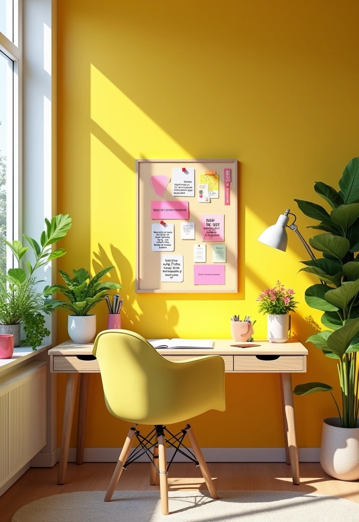 27 Best Paint Colors for an Office That'll Boost Your Productivity (You Won't Believe #15!) - 2. Energizing Lemon Yellow