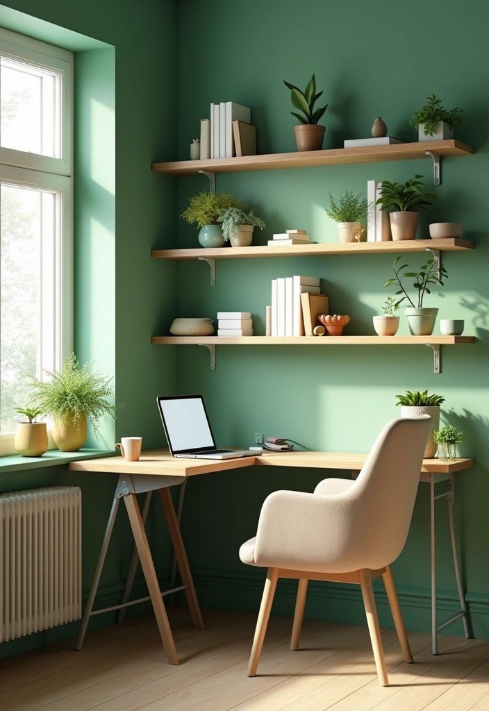 27 Best Paint Colors for an Office That'll Boost Your Productivity (You Won't Believe #15!) - 3. Calming Soft Green